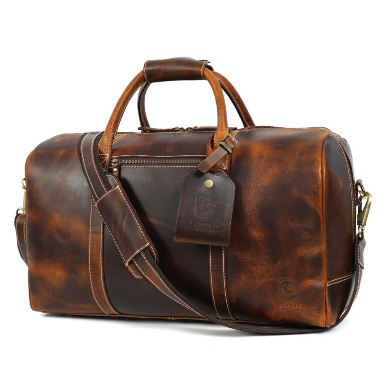 Spacious Carry-on Duffel Bag - Handmade Leather