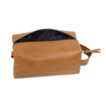 Leather cosmetic pouch