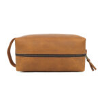 Leather cosmetic pouch