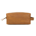 Leather cosmetic pouch