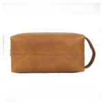 Leather cosmetic pouch